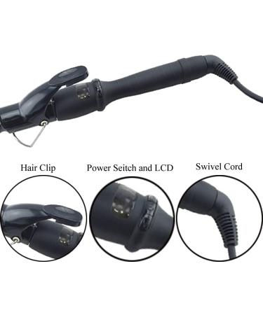 Spiral Hair Curler Beach Wave Curler 25mm Spiral Curling Iron Wand Professional 1 inch Ceramic Crimping Iron for Short and Long Hair LCD Display Hair Crimper Beach Wave Curler Hair Wand - Buy Online on GoSupps.com