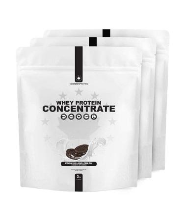 Canadian Protein Whey Concentrate 24g of Protein | 6 kg of Cookie and Cream Flavored Low Carb Keto Friendly Workout Recovery Drink | Protein Powder Rich in BCAA Amino Acids