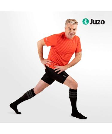 Juzo 20-30 mmHg Power Comfort Knee High Compression Sock - Heather Gray Large | Best International Shipping - Buy Online on GoSupps.com