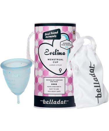 Evelina Menstrual Cup Large & Plus by Belladot - Eco-Friendly Comfortable & Reusable for All Day Protection Shop Internationally - Buy Online on GoSupps.com