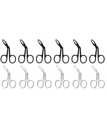 Beaupretty 12 pieces black sloping plucking gim. Clips removal make-up-up-scissors women The flat-shaped ingrown tools.