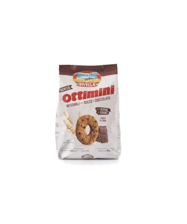 Divella Divella Ottimani Integrali con gocce di cioccolato Cork Cookies with Chocolate and Wheat Germs Italian Cookies 350g