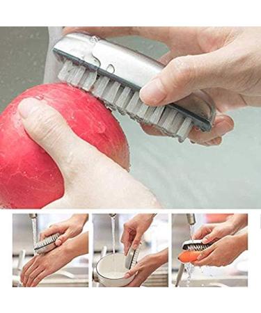 Kuou Stainless Steel Nail Brush Set - 2 Hard Bristle Hand Wash Brushes for Cleaning Nails and Toes - Buy Online on GoSupps.com