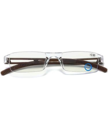 Kokobin +3.0 Frameworkless Reading Glasses - Anti Blue Light Visual Aid for Men & Women (Brown) - Buy Online on GoSupps.com