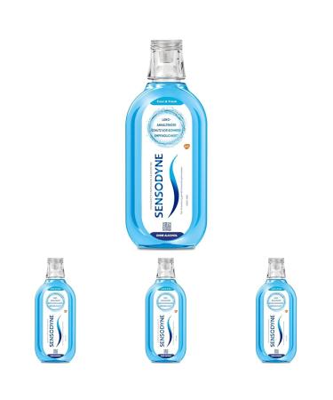 Sensodyne Cool & Fresh daily mouthwash with fluoride 500ml for sensitive teeth (pack of 4)