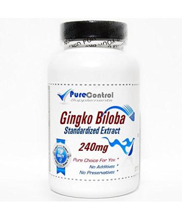 Ginkgo Biloba Standardized Extract 240mg 24% Glycosides // 200 Capsules // Pure // by PureControl Supplements