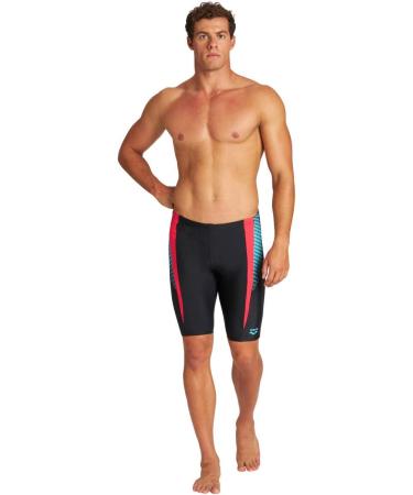 ARENA Men's M Threefold Jammer Swim Trunks - 7 Black/Black/Anguria | International Shipping Available - Buy Online on GoSupps.com