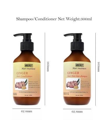 MKKENLEY Ginger Anti Hair Loss Shampoo & Conditioner Set - Hair Growth Treatment for Men & Women - Nourishes Scalp, Promotes Hair Regrowth - 300ml - Buy Online on GoSupps.com
