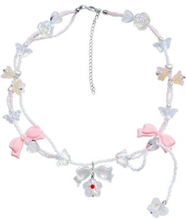 OralGos Faux Crystal Pearl Bow Necklace - Fashionable Choker for Women | Elegant Anniversary Jewelry - Buy Online on GoSupps.com