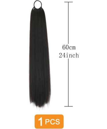 prinfantasy Human Hair Straight Wrap Around Ponytail Extensions Hairpiece Yaki Straight Hairpieces Magic Paste Long Ponytail for Women Girls Netural Black 24 In GBMW278 MW278 24 inch - Buy Online on GoSupps.com