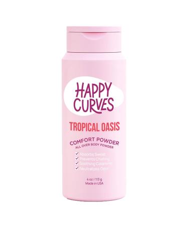 Comfort Powder: Talc Free Anti Chafe Body & Foot Powder Deodorant to Control Inner Thigh Chafing Private Areas and All Over Body for Women 4 oz. (1 Pack Tropical Oasis) 4 Ounce (Pack of 1) Tropical Oasis