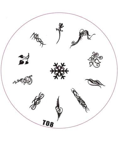 ++SPECIAL ITEM++ Stamping stencil T-Series: T08 Snow Ice Crystal Lizard Gecko Tribal