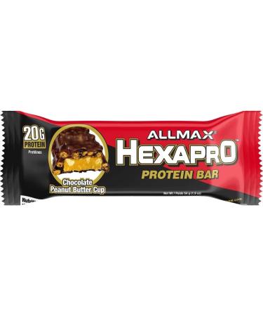 Allmax HexaPro Protein Bar Chocolate Peanut Butter with 20g Protein and with only 5g Sugar Snacking for High in Protein Diets or post workout diets 54g (12 Count) - Buy Online on GoSupps.com