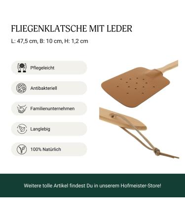 Hofmeister Large Leather Fly Clapper & Mosquito Shredder | Effective Insect Control with Wooden Handles - Shop Internationally! - Buy Online on GoSupps.com