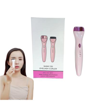 Heated Eyelash Curlers for Fast Heat Up 5D Electric Eyelash Curler with Ergonomic Design for Long Lasting Heated Eyelash Curler with 3 Adjustable Temperature Fit for Eyelashes Curve (Pink)