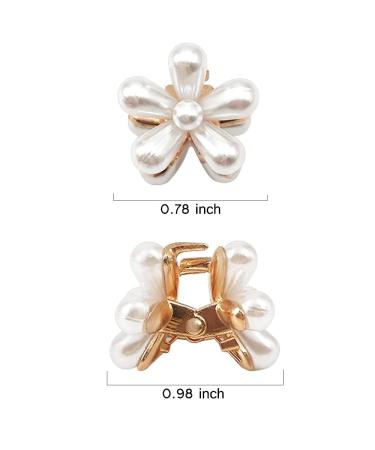 AUONY 10PCS Mini Pearl Hair Clips - Small Flower Wedding Artificial Pearl Hair Accessories for Women Girls - Mother's Day Gift (White) - Buy Online on GoSupps.com