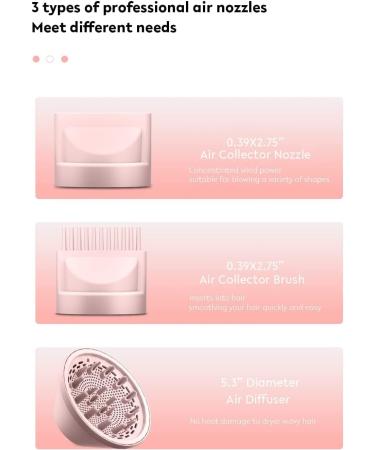 Hair Dryer with Diffusion Brush Comb Accessory 1800W Powerful Output for Women's Thick Hair Pink - Buy Online on GoSupps.com