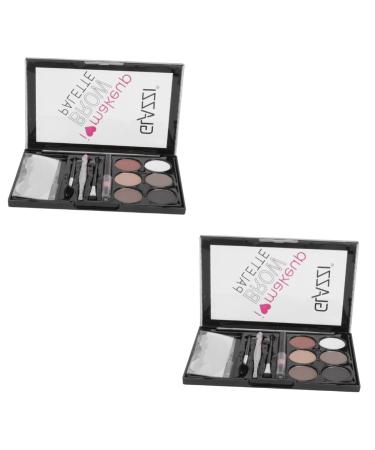 BIUDECO 2 Sets Eyebrow Powder Set Matte and Eye Brow Shaping Kit Cosmetic Supply Lit Abs