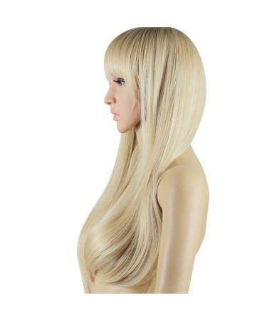 Battnot Women's Long Blonde Wave Wigs - Heat-Resistant Synthetic Hair for Parties - 65cm Full Natural Look - Buy Online on GoSupps.com