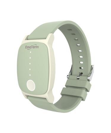 EmeTerm Explore FDA Cleared Mint Green Anti-Nausea Wristband IP67 Waterproof Morning Motion Travel Sickness Vomit Relief Rechargeable Classic Strap Design No Gel Drug Free Without Side Effects