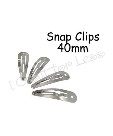 25 Silver Metal Tear Drop Snap Hair Clips - 40mm Size with Hole - Buy Online on GoSupps.com