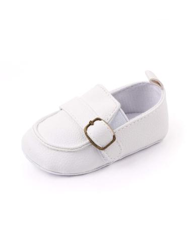 MASOCIO Baby Boys Moccasin Shoes Infant First Walking Soft Sole Anti-Slip Casual Flats Crib Shoes 0-6 Months White - Buy Online on GoSupps.com