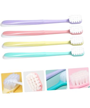 Minkissy Soft Cotton Toothbrush Set - 4 Pieces for Sensitive Gums | Travel-Friendly Body Care Fur Toothbrush - Buy Online on GoSupps.com