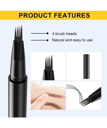 4-Tip Eyebrow Pencil - Waterproof Microblading Contouring Pen for Long-Lasting Flawless Brows | 3 Colors Available - Buy Online on GoSupps.com