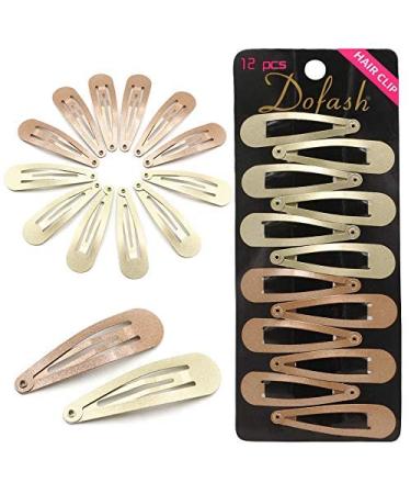Dofash 5CM/2IN Metal Snap Hair Clips for Women Hair Barrettes Hair Grips Hair Accessories Girls Hair Clips 12 Count/Caramel Blonde 2 Mixed color A 12 Count (Pack of 1)