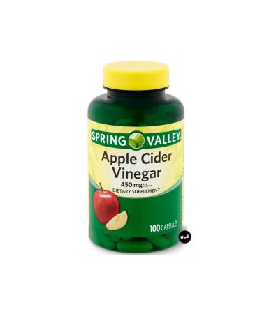 Spring Valley Apple Cider Vinegar Capsules 450 mg | Apple Cider Vinegar Capsules Spring Valley | 100 Count + VLS Sticker