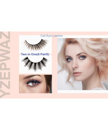 Shop Yzepwaz Mink Fluffy Cat Eye Lashes - 6 Pairs of Wispy Fake Eyelashes for Daily Makeup - Natural Looks & International Shipping - Buy Online on GoSupps.com