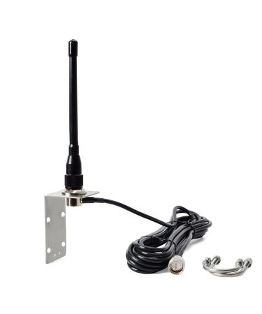 UAYESOK VHF Marine Antenna 159V Stubby Boat Antenna PL259 Connector W/16.4ft RG-58 coaxial Cable, L-Mount Bracket