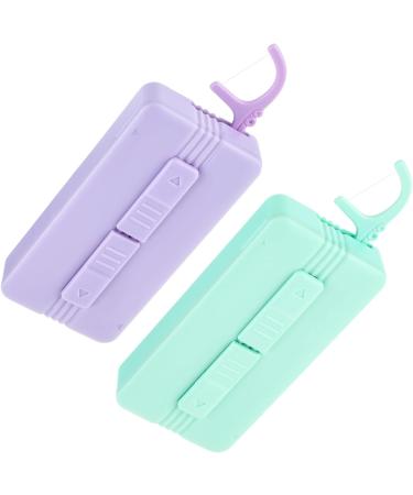 WLSHYF Sustainable Dental Pick Organizer | Automatic Dental Floss Dispenser with 10 Floss Picks | Eco-Friendly Tooth Care Solution for Adults (Purple & Green) - Buy Online on GoSupps.com