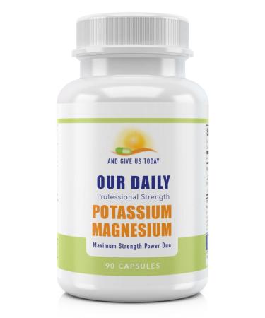 Our Daily Vites Magnesium Potassium Complex 90 Capsules Supplement High Absorption Magnesium Support Vascular Health & Leg Cramp
