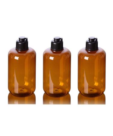 Ericotry 300 ml of empty re-filling bottles made of plastic cosmetic container with black hinged lid make-up essential oil water shampoo shower gel DIY Beauty tools 3 pieces