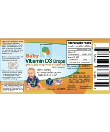 Vitamin D & K Drops for Bone & Teeth Health | 365 Servings | 0.36 fl oz - Buy Online on GoSupps.com