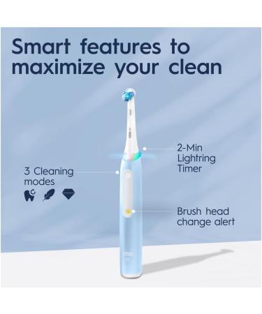 Oral-B iO3 Electric Toothbrush: Christmas Gifts for Him/Her - 4 Brush Heads, 3 Modes, Teeth Whitening - Blue + Refills (2 Pin UK Plug) - Buy Online on GoSupps.com