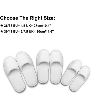 AhFulife Disposable White Slippers - 5 Pairs Unisex Terry Spa & Hotel Shoes for Women & Men (EU 36/38) - Buy Online on GoSupps.com