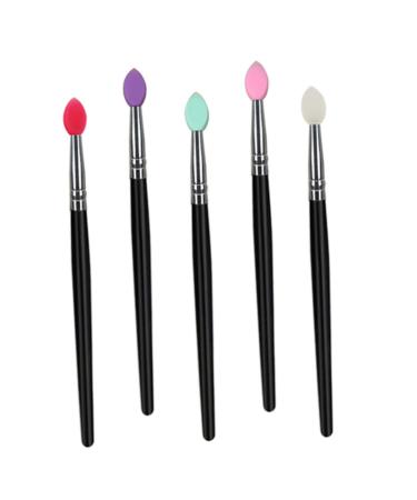 FRCOLOR 5pcs Eye Shadow Brush Gel Eyeliner Pencil Silicone Eye Brush Eyeshadow Cosmetic Handle