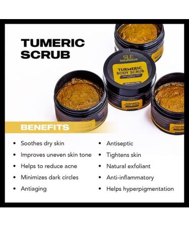 Turmeric Body Scrub with Extract Moisturizing & Hydrating 250g | Unrefined Organic African Body Scrub - Buy Online on GoSupps.com