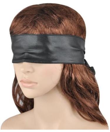 Black Satin Eyeshade Blindfold - Long Slim Ribbon Tie Eye Cover for Sleeping & Travel | Perfect Gift for Valentine's Day - Buy Online on GoSupps.com
