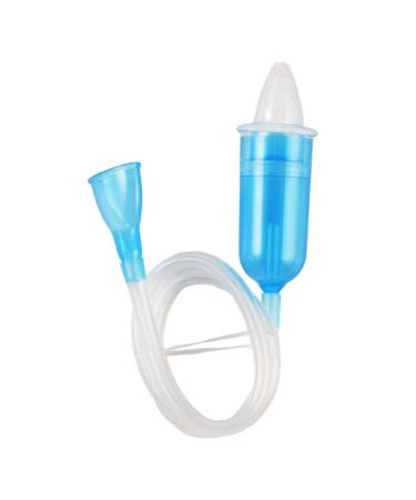Pilarmuture Nasal Aspirator Vacuum Operated Baby Nose Cleaner Nose Sucker with Soft Silicone Tips Easy to Use and Clean Flow-Nasal Aspirator for Baby Mucus Cleaner(Blue)