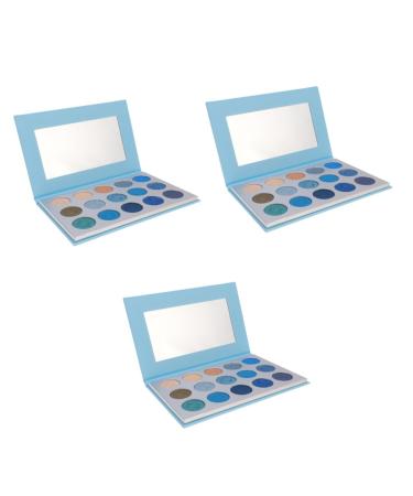 Mipcase Colorful Eyeshadow 3pcs 15 Blue Eyeshadow Eye Shadow Pallets for Women Woman Eyeshadow Compact Eyeshadow Palette Miss 1 count (Pack of 1) Bluex3pcs