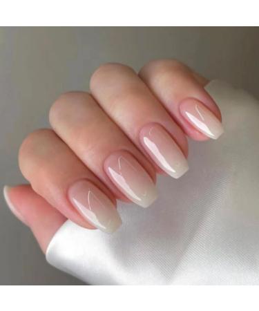 Justotry 24 PCs Nude single -colored coffin nails to stick on medium pale green french press on nails ballerina artificial nail fake nails for nail art beautiful fingernails for gluing for women 918green & coffin8