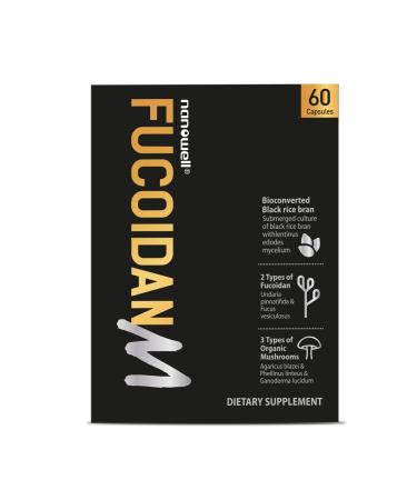 NANOWELL Fucoidan M - Brown Seaweed Immunity Supplement for Gut Health & Immune Support with Mushroom Complex - 60 Capsules 1