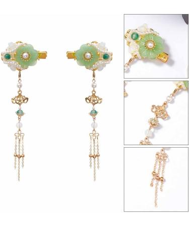 FRCOLOR 3 Pairs Tassel Hair Clip Wedding Hair Clip Hanfu Headdress Accessories Ancient Style Hairpin Chinese Style Hair Clips Decorative Hair Clips Japanese Crystal Jade Geisha Pearl Bride - Buy Online on GoSupps.com