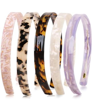 Plastic Tortoise Headband Plain Basic Head Band Non Slip Hair Hoop Hard Teeth Headbands Strong Hold Headbands Dark Leopard - Buy Online on GoSupps.com