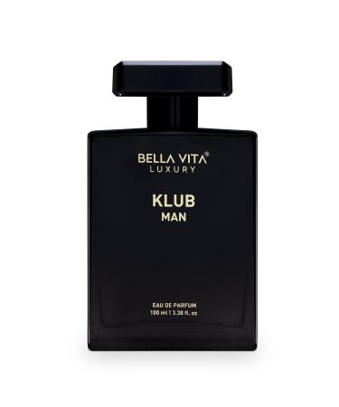 Bella-Vitaa Luxury KLUB Man Eau De Parfum Perfume with Lemon Rose Patchouli Vanilla|Premium Long Lasting Citrusy Aromatic Fragrance for Men 100 ML