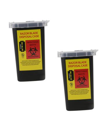 Magiclulu 8 STK Klinge Storage Box Razor Blades Storage Box Waste container for razor blades blade dispenser Razor fillings Store Sharpish trash cans Friseurfarf Schwarzx4Stk 15.5x9.5cmx4PCs