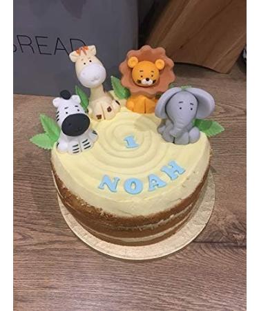 Personalised Zebra Cake Topper - Edible Jungle Animal Birthday Decoration with an Edible Glue - Baby Shower Party Supplies - Buy Online on GoSupps.com